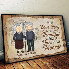 Every Love Story Is Beautiful But Ours Is My Favorite - Gift For Couples. Personalized Horizontal Poster