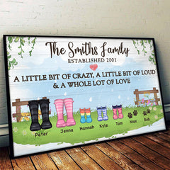 A Little Bit Of Crazy. A Little Bit Of Loud & A Whole Lot Of Love - Personalized Horizontal Poster