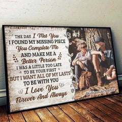 You Complete Me And Make Me A Better Person - Upload Image. Gift For Couples - Personalized Horizontal Poster