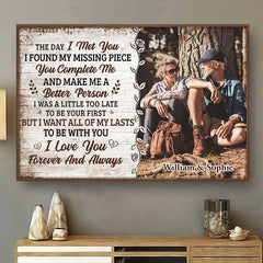 You Complete Me And Make Me A Better Person - Upload Image. Gift For Couples - Personalized Horizontal Poster