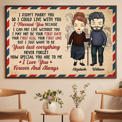 I Love You Forever And Always - Gift For Couples. Personalized Horizontal Poster