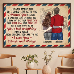 I Can Not Live Without You - I Love You. Forever And Always - Gift For Couples. Personalized Horizontal Poster