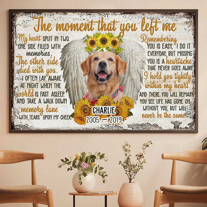 The Moment That You Left Me - Upload Image. Personalized Horizontal Poster