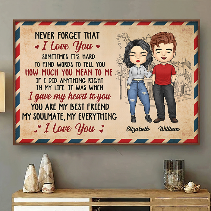 You Are My Best Friend. My Soulmate. My Everything - Personalized Horizontal Poster
