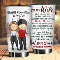 You Make Me A Better Person. I Love You - Gift For Couples. Personalized Tumbler