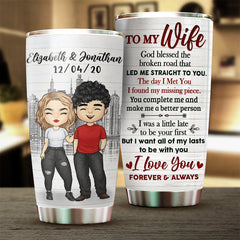 You Make Me A Better Person. I Love You - Gift For Couples. Personalized Tumbler