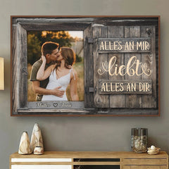 Alles An Mir Liebt Alles An Dir - Upload Image. Gift For Couples. Husband Wife - Personalized Horizontal Poster German