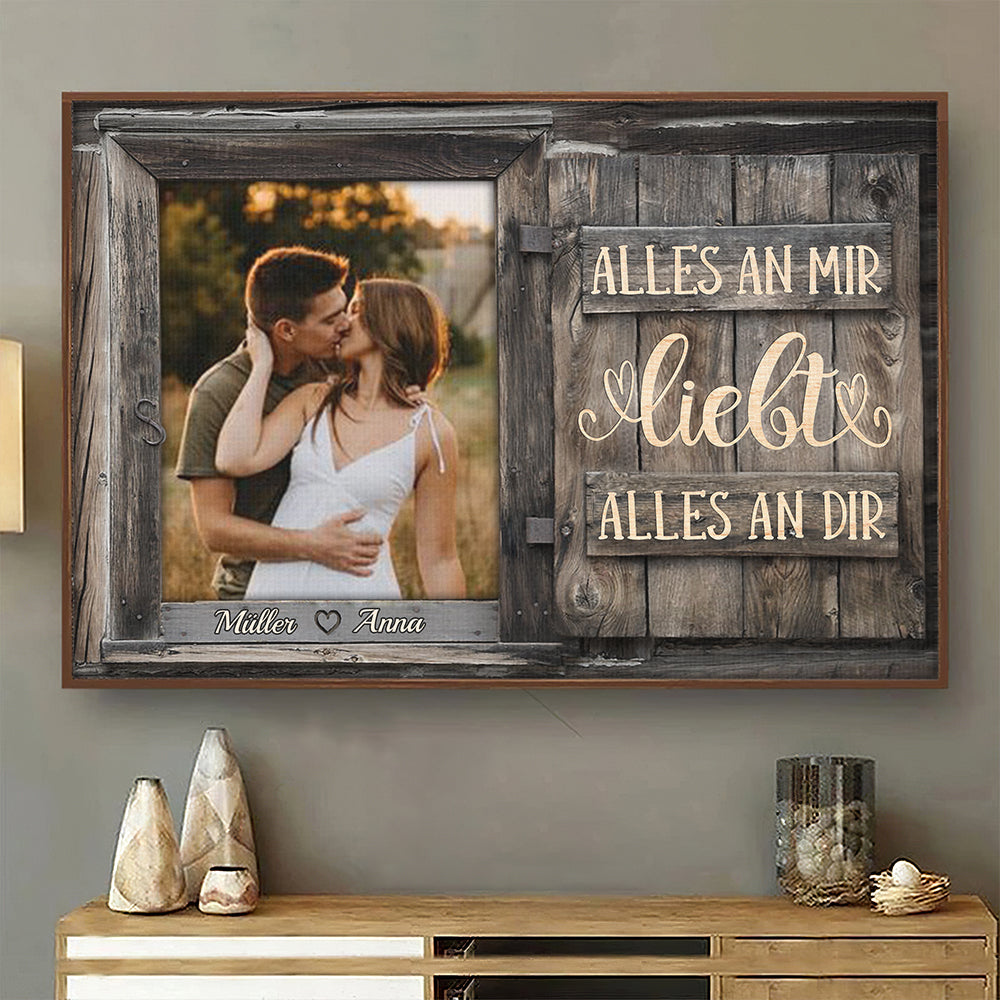 Alles An Mir Liebt Alles An Dir - Upload Image. Gift For Couples. Husband Wife - Personalized Horizontal Poster German