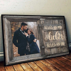 Alles An Mir Liebt Alles An Dir - Upload Image. Gift For Couples. Husband Wife - Personalized Horizontal Poster German
