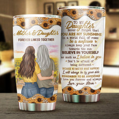 Mother And Daughter Forever Linked Together - Gift For Daughter. Personalized Tumbler