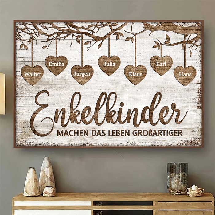 Enkelkinder Machen Das Leben Großartiger - Personalized Horizontal Poster German