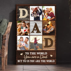 Custom Photo Daddy. You Mean A Lot To Me - Family Personalized Custom Vertical Canvas - Father's Day. Gift For Dad