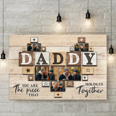 Custom Photo Always By My Side - Family Personalized Custom Horizontal Canvas - Father's Day. Gift For Dad