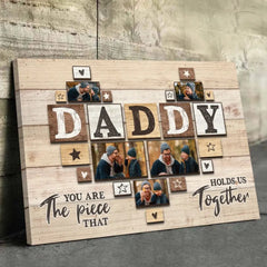 Custom Photo Always By My Side - Family Personalized Custom Horizontal Canvas - Father's Day. Gift For Dad