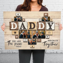 Custom Photo Always By My Side - Family Personalized Custom Horizontal Canvas - Father's Day. Gift For Dad