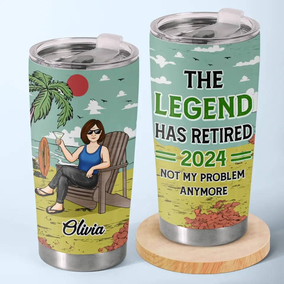 Not My Problem Anymore - Personalized Custom Tumbler - Appreciation. Retirement Gift For Coworkers. Work Friends. Colleagues