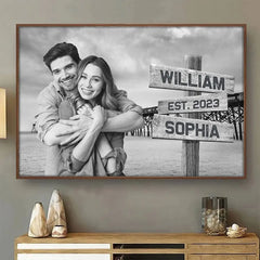 Custom Photo We Loved With A Love That Was More Than Love - Couple Personalized Custom Horizontal Poster - Gift For Husband Wife. Anniversary