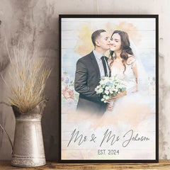 Custom Photo Happy Together With You - Couple Personalized Custom Vertical Poster - Gift For Husband Wife. Anniversary