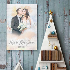 Custom Photo Happy Together With You - Couple Personalized Custom Vertical Poster - Gift For Husband Wife. Anniversary