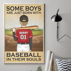 Baseball In Their Souls - Personalized Custom Vertical Poster - Gift For Family Members. Sport Lovers. Sport Players
