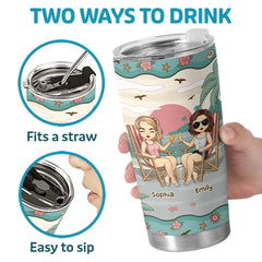A True Friend Is For Ever A Friend - Bestie Personalized Custom Tumbler - Summer Vacation Gift For Best Friends. BFF. Sisters