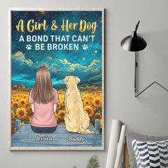 Our Bond Is Unbreakable - Memorial Personalized Custom Horizontal Poster - Sympathy Gift For Pet Owners. Pet Lovers