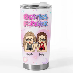 Besties Forever - Bestie Personalized Custom Tumbler - Gift For Best Friends. BFF. Sisters