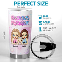 Besties Forever - Bestie Personalized Custom Tumbler - Gift For Best Friends. BFF. Sisters