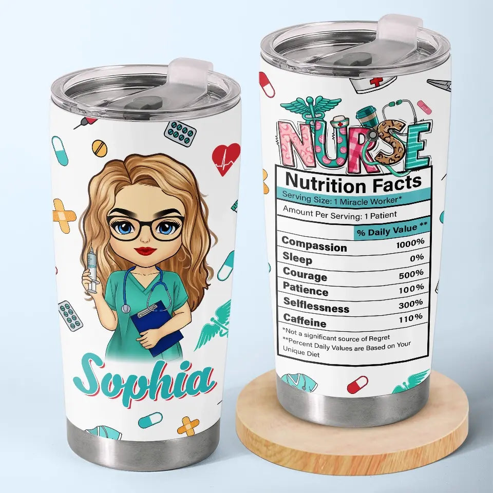 Nursing Is A Work Of Heart - Nurse Personalized Custom Tumbler - Appreciation. Thank You Gift. Nurse Life