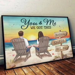 I Need You Like A Heart Needs A Beat - Couple Personalized Custom Horizontal Poster - Gift For Husband Wife. Anniversary