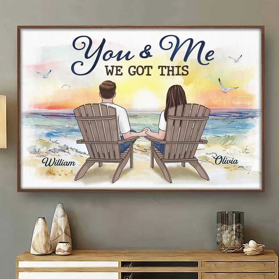 Two Hearts And Four Paws Make A Happy Home - Dog Personalized Custom Horizontal Poster - Gift For Couples. Pet Owners. Pet Lovers