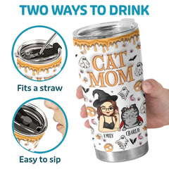 Time To Put On My Halloween Costume - Cat Personalized Custom 3D Inflated Effect Printed Tumbler - Halloween Gift For Pet Owners. Pet Lovers