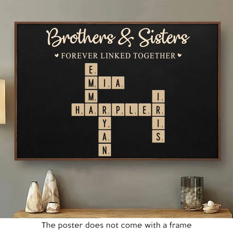 Forever Linked Together - Family Personalized Custom Horizontal Poster - Christmas Gift For Family Members. Siblings. Brothers. Sisters