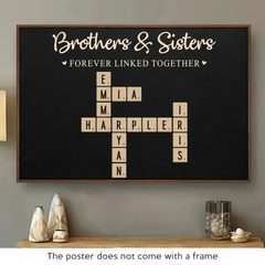 Forever Linked Together - Family Personalized Custom Horizontal Poster - Christmas Gift For Family Members. Siblings. Brothers. Sisters