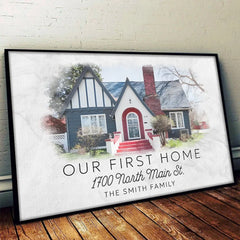 Custom Photo Families As The Foundation Of Happiness - Family Personalized Custom Horizontal Poster - Christmas Gift For Family Members
