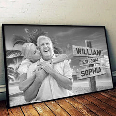Custom Photo With You. I've Found My Home - Couple Personalized Custom Horizontal Poster - Gift For Husband Wife. Anniversary