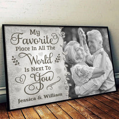 Custom Photo With You. Love Feels Like Home - Couple Personalized Custom Horizontal Poster - Gift For Husband Wife. Anniversary