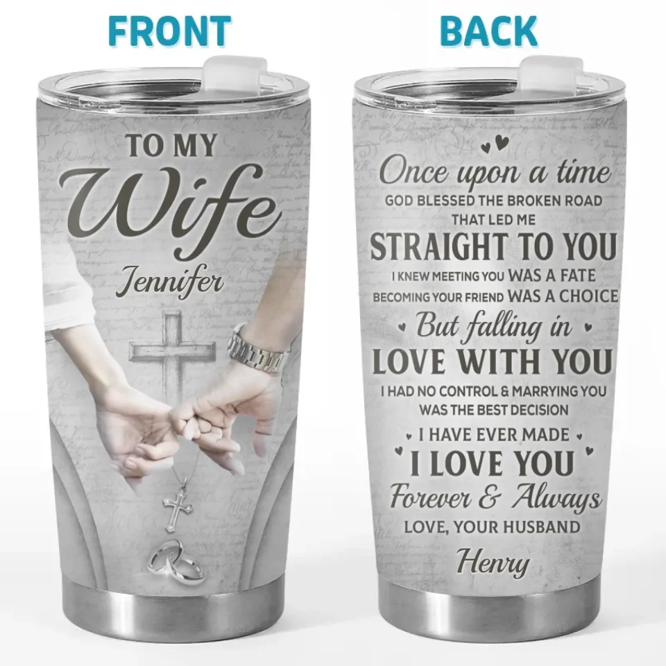 In Your Grasp. I Feel Peace And Promise - Couple Personalized Custom Tumbler - Christmas Gift For Husband Wife. Anniversary