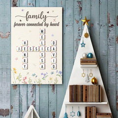 Forever Connected By Heart - Family Personalized Custom Vertical Poster - Gift For Family Members. Siblings. Brothers. Sisters. Best Friends
