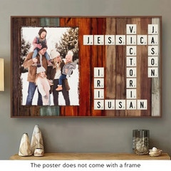 Custom Photo Heart Full Of Love. Home Full Of Family - Family Personalized Custom Horizontal Poster - Christmas Gift For Family Members
