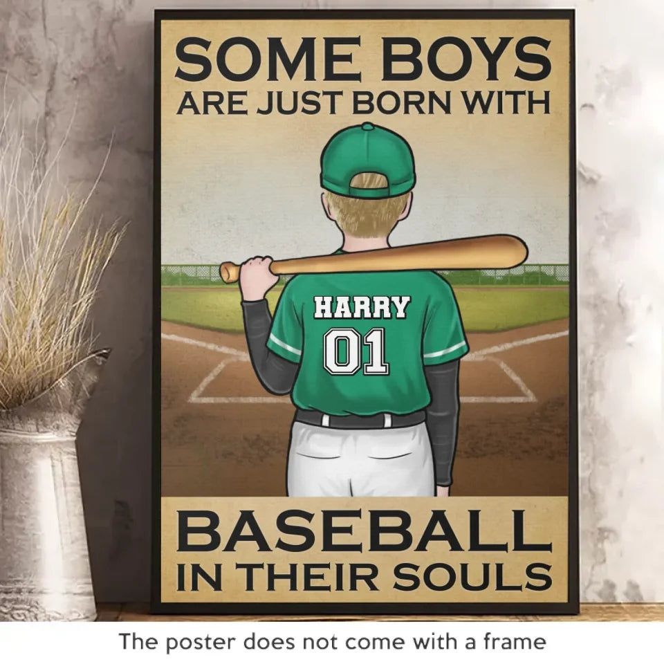 Baseball In Their Souls - Personalized Custom Vertical Poster - Gift For Family Members. Sport Lovers. Sport Players