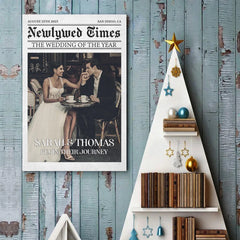 Custom Photo Newlywed Times. The Wedding Of The Year - Couple Personalized Custom Vertical Poster - Gift For Husband Wife. Anniversary