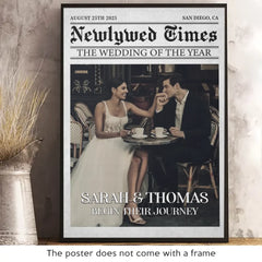 Custom Photo Newlywed Times. The Wedding Of The Year - Couple Personalized Custom Vertical Poster - Gift For Husband Wife. Anniversary