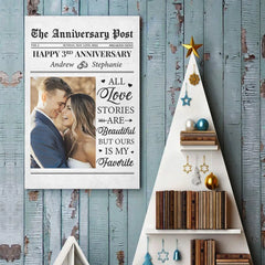 Custom Photo All Love Stories Are Beautiful But Ours Is My Favorite - Couple Personalized Custom Vertical Poster - Gift For Husband Wife. Anniversary