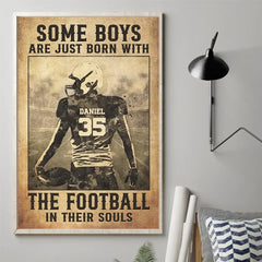 Train Hard. Fight Easy - American Football Personalized Custom Vertical Poster - Gift For Sport Lovers. Sport Players