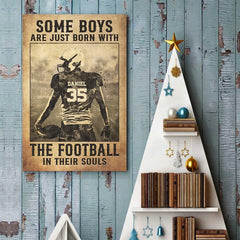Train Hard. Fight Easy - American Football Personalized Custom Vertical Poster - Gift For Sport Lovers. Sport Players