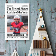 Custom Photo Rookie Today. Champion Tomorrow - American Football Personalized Custom Vertical Poster - Gift For Sport Lovers. Sport Players
