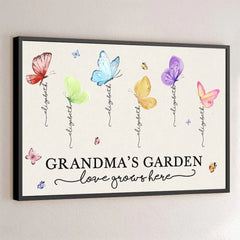 Love Grown In Grandma's Garden - Family Personalized Custom Horizontal Poster - Gift For Mom. Grandma