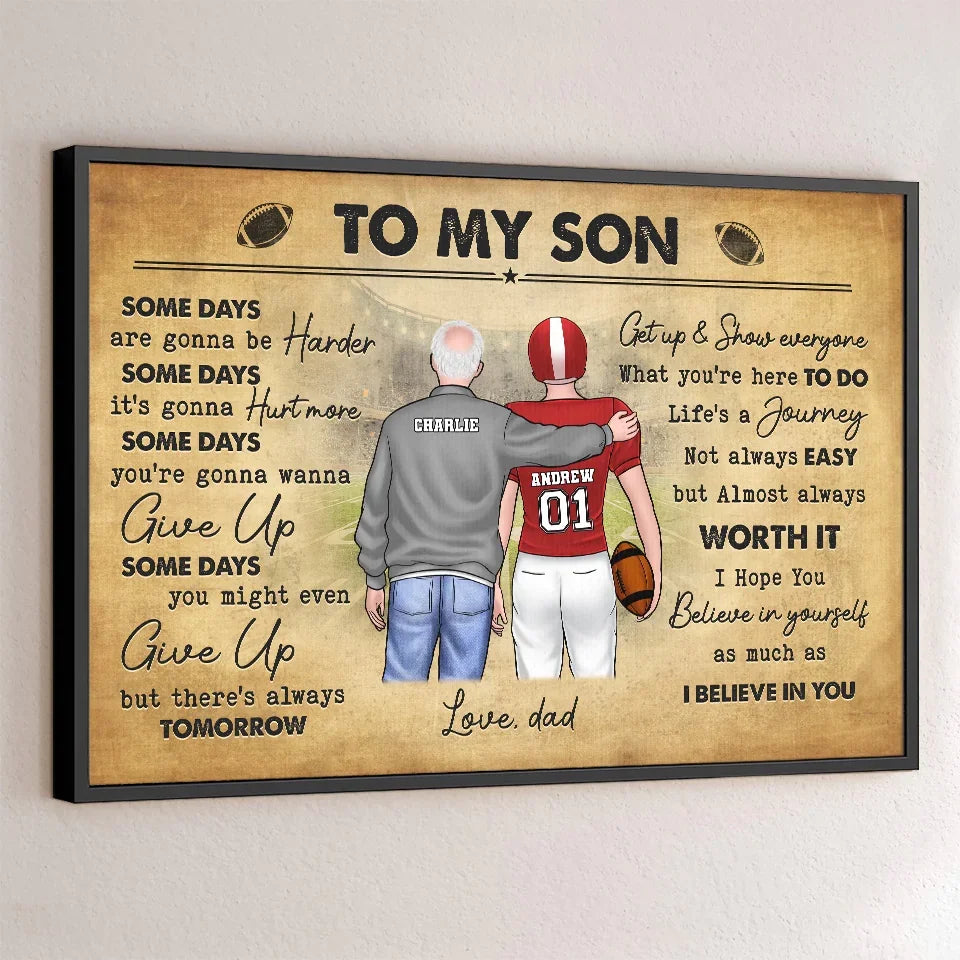 Football First. Everything Else Later - Family Personalized Custom Horizontal Poster - Gift For Family Members. Sport Lovers. Sport Players