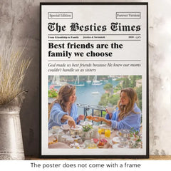 Custom Photo The Besties Times - Bestie Personalized Custom Vertical Poster - Gift For Best Friends. BFF. Sisters